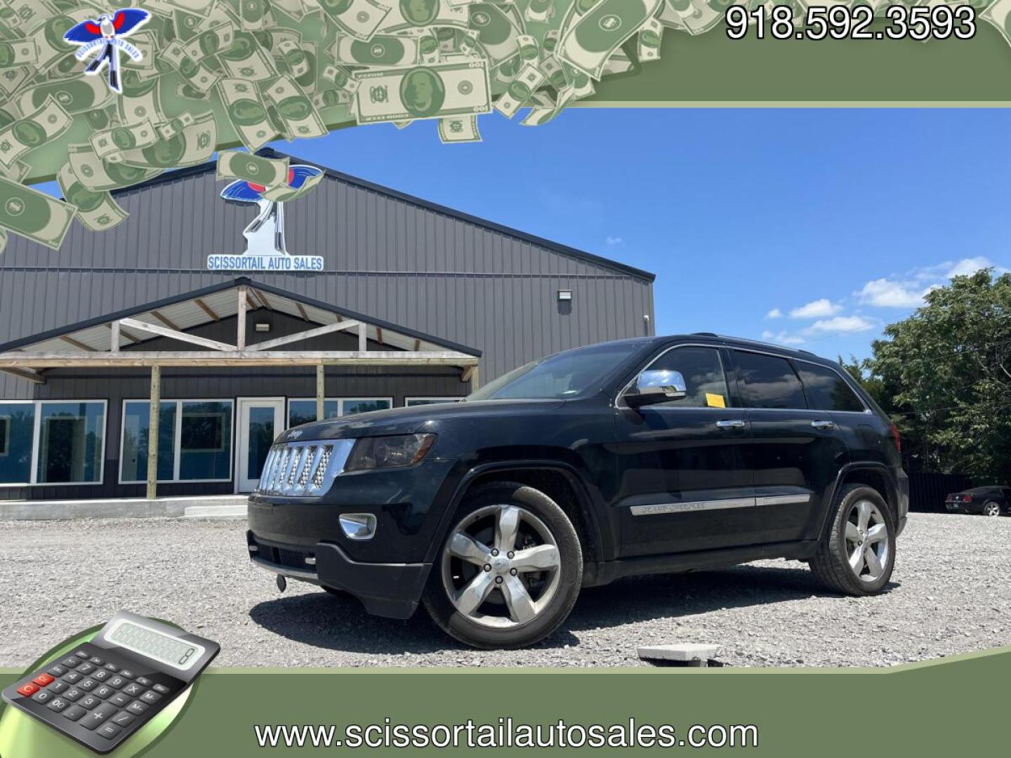 2012 BLACK Jeep Grand Cherokee Overland 4WD (1C4RJFCT8CC) with an 5.7L V8 OHV 16V engine, 5-Speed Automatic transmission, located at 24375 E. Hwy 51, Broken Arrow, OK, 74014, (918) 592-3593, 36.156311, -95.992752 - Photo#0
