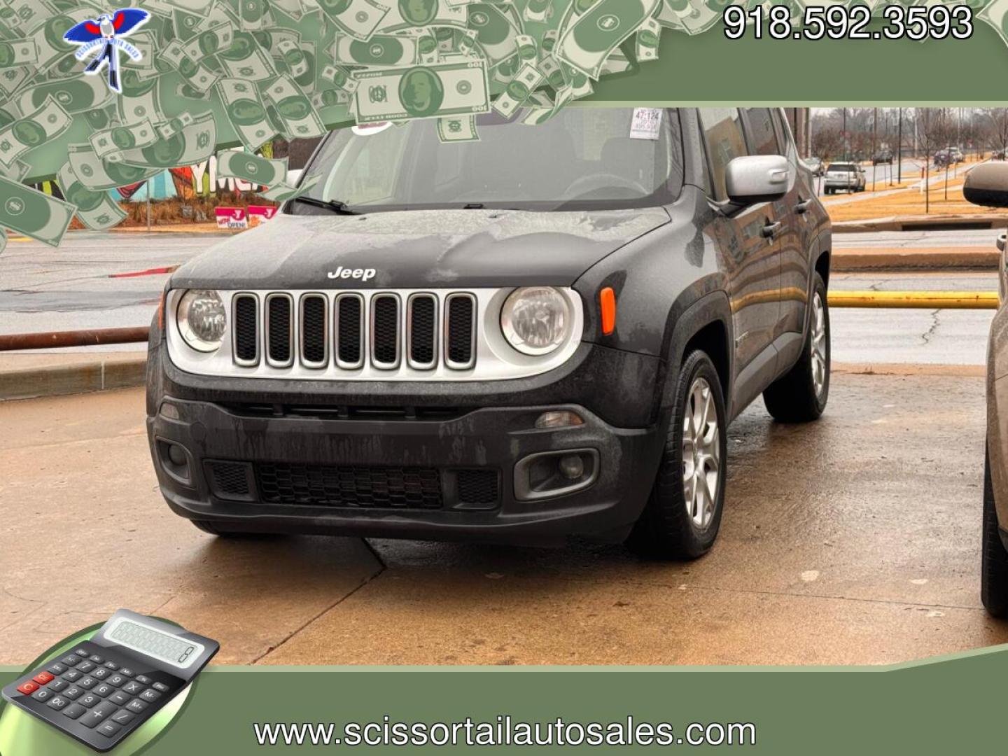 2018 BLACK Jeep Renegade Limited FWD (ZACCJADB9JP) with an 2.4L L4 DOHC 16V engine, 9A transmission, located at 24375 E. Hwy 51, Broken Arrow, OK, 74014, (918) 592-3593, 36.156311, -95.992752 - Photo#0