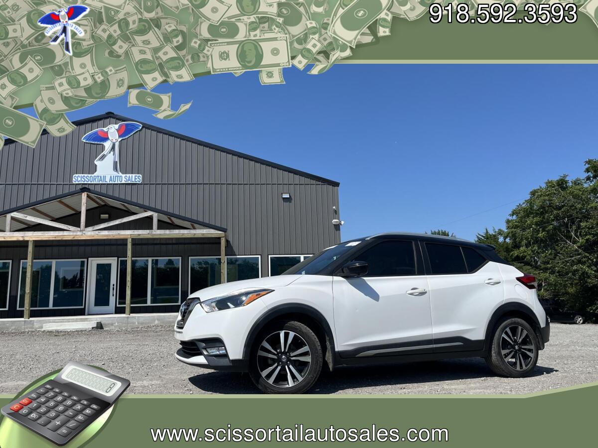 2019 WHITE Nissan Kicks S (3N1CP5CU8KL) with an 1.6L L4 engine, CVT transmission, located at 24375 E. Hwy 51, Broken Arrow, OK, 74014, (918) 592-3593, 36.156311, -95.992752 - Photo#0