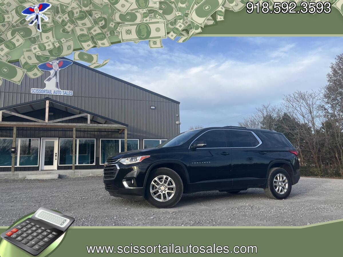 2018 BLACK Chevrolet Traverse LT Cloth FWD (1GNERGKW1JJ) with an 3.6L V6 DOHC 24V engine, 9A transmission, located at 24375 E. Hwy 51, Broken Arrow, OK, 74014, (918) 592-3593, 36.156311, -95.992752 - Photo#0