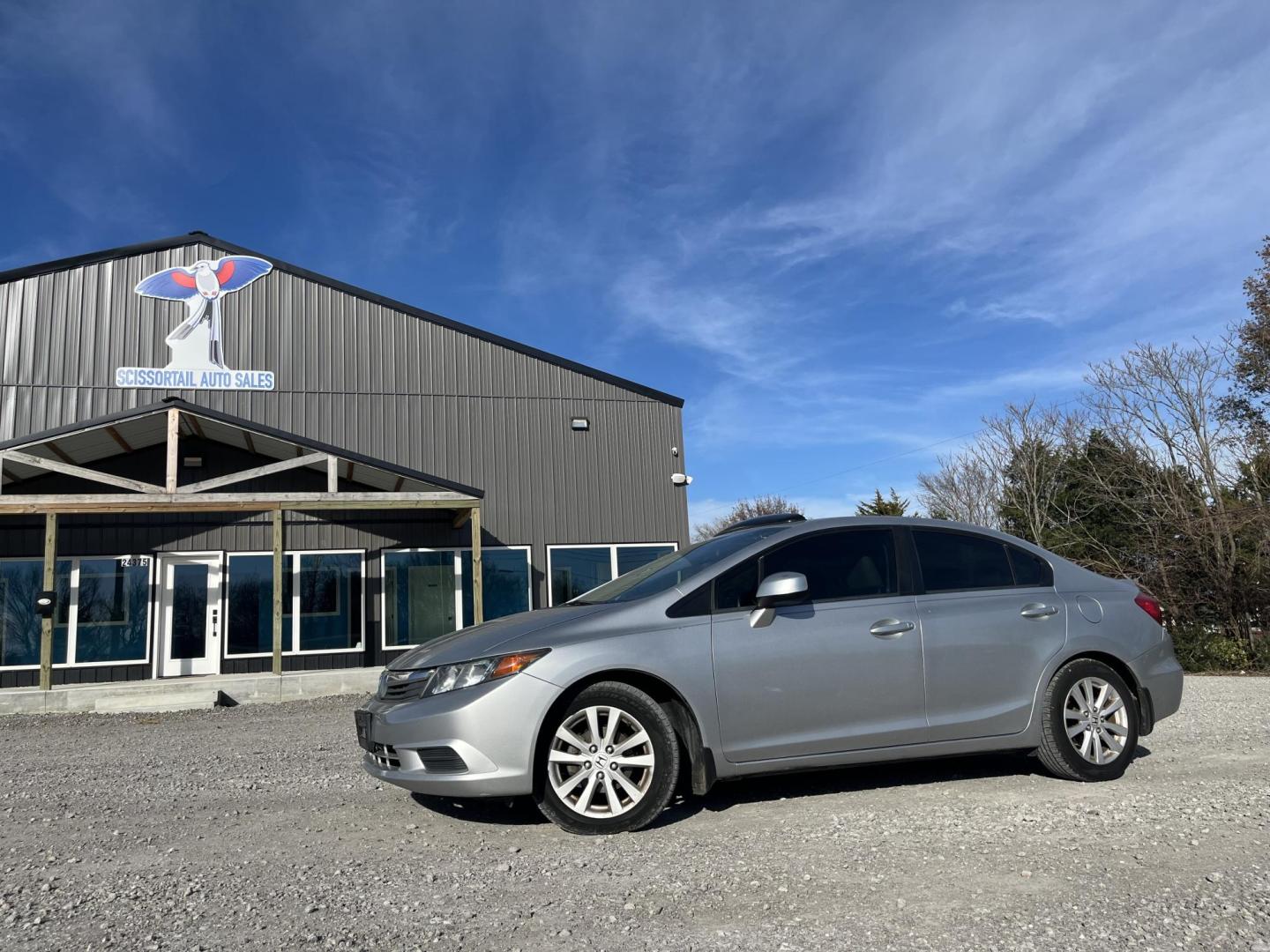 2012 SILVER Honda Civic EX-L Sedan 5-Speed AT (19XFB2F92CE) with an 1.8L L4 SOHC 16V engine, 5-Speed Automatic transmission, located at 8101 E. Skelly Dr., Tulsa, OK, 74129, (918) 592-3593, 36.121891, -95.888802 - Photo#0
